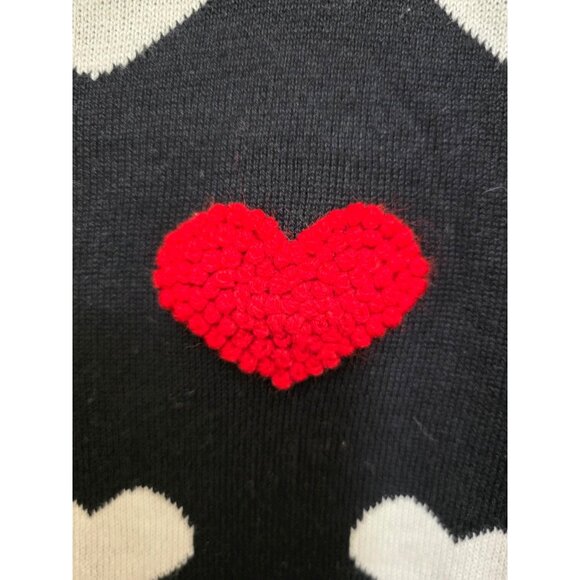 Charter Club Plus Size Black & White Heart Pattern Sweater Red Accent Heart Size - Picture 7 of 9